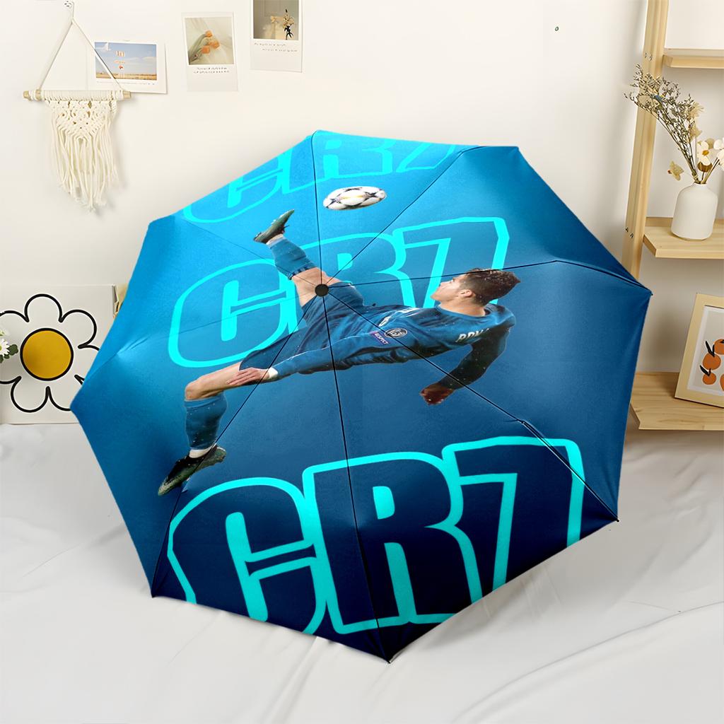 Cristiano Ronaldo's Legacy Outdoor Automatic Umbrella Compact & Durable 8-Rib Design Foldable Design Durable Everyday Carry Umbrella Fashion Lovers