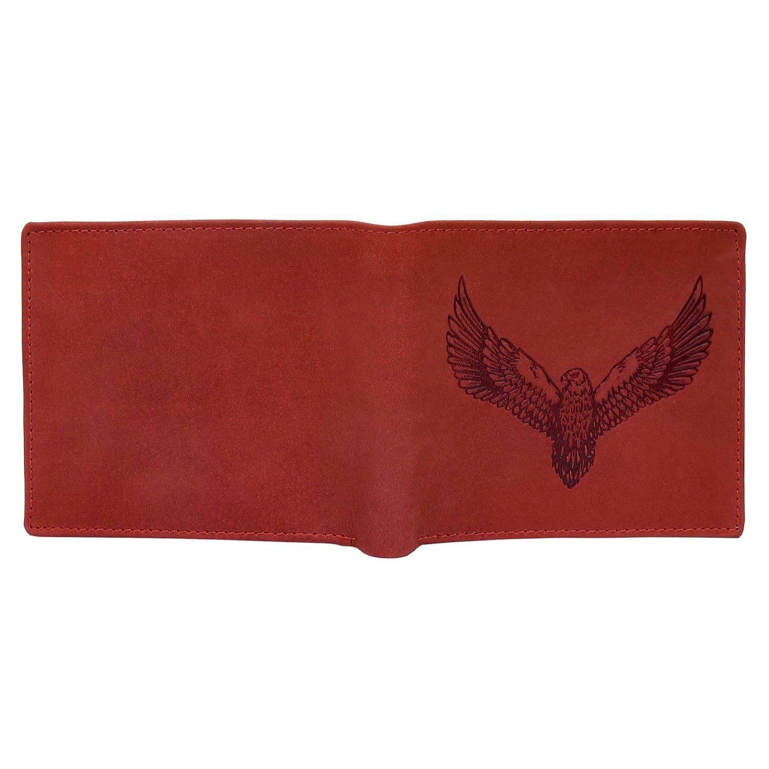 Мужской кожаный кошелек Zeus Vintage красного цвета — фото 3