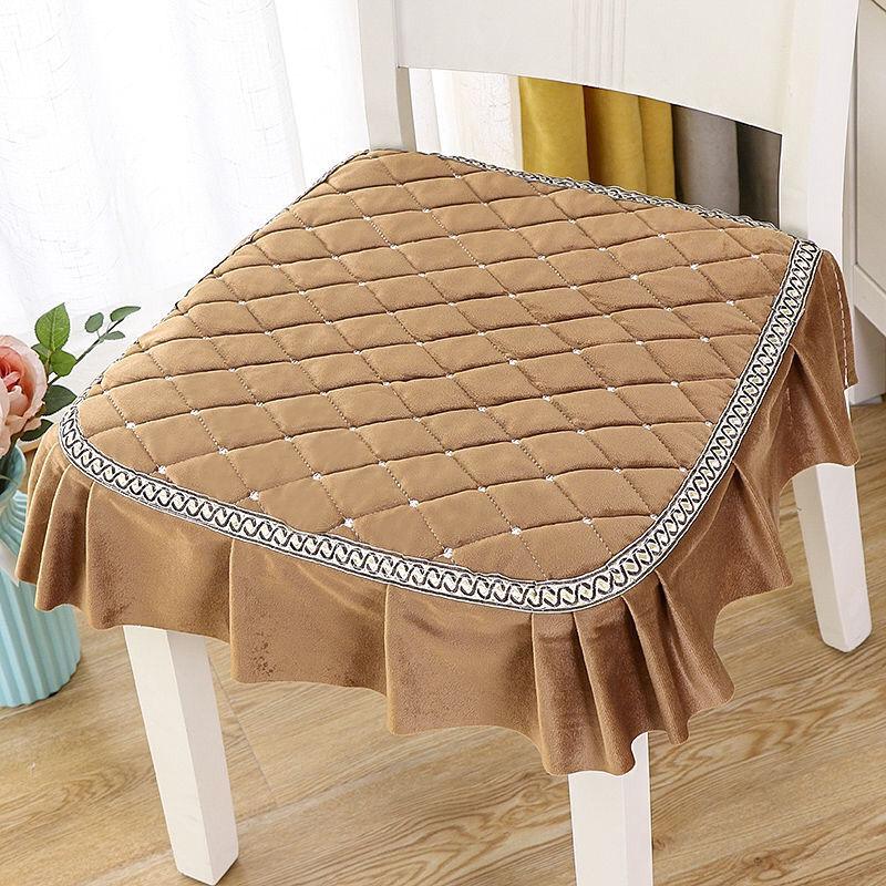 Soft Solid Color Chair Cushion Household Cushion Four Seasons Universal Non-slip Padded Quilted Cushion Stool Cushion