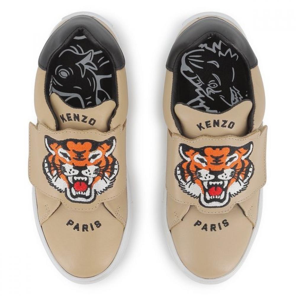 Kenzo Kids Lucky Tiger Sneakers  25fw Z256ahzt11 beige/35(230mm)