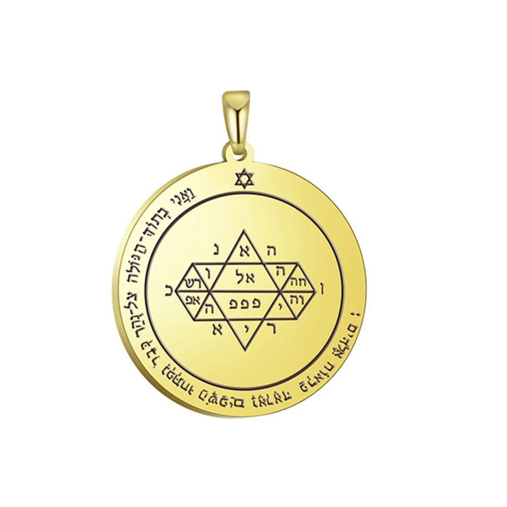 Dawapara Pentagrama lui Jupiter Talismanul lui Solomon Dobândirea Gloriei și a Bogățiilor Pandantiv DIY pentru Colier Accesorii din Oțel Inoxidabil