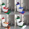 Christmas Toilet Seat Cover, Tissue Box & Floor Mat Set - Festive Bathroom Décor 3-Piece Set