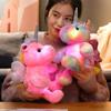 Cute Luminous Sitting Unicorn Doll Plush Toy Colorful Angel Pegasus Doll Children Soothing Rag Doll