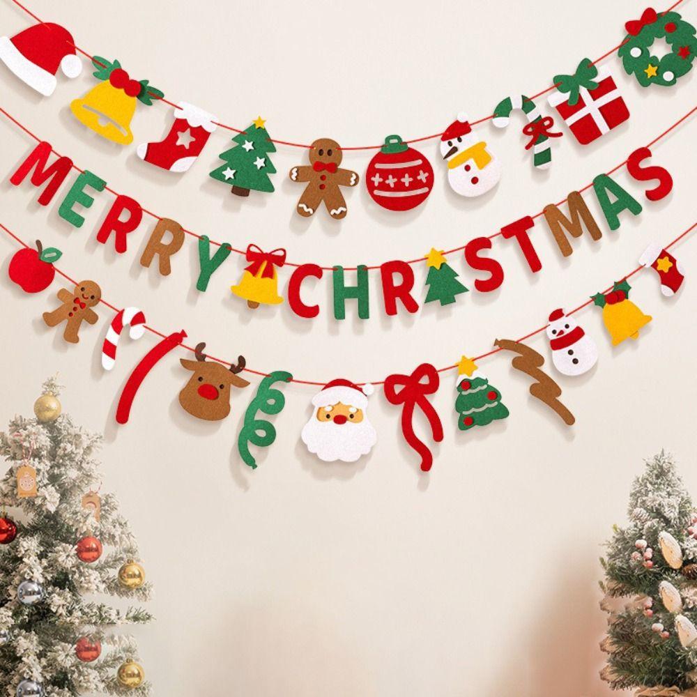 Felt Material Merry Christmas Decor Hanging Ornaments Garland Christmas Ornaments Home Decoration