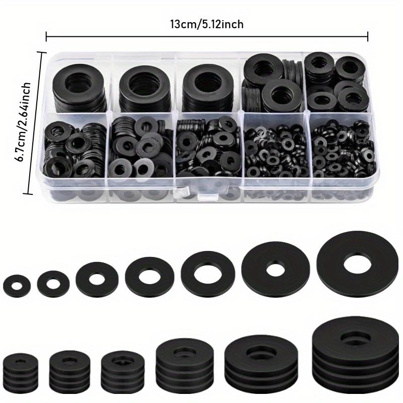 500pcs Nylon Washer Flat Assortment Set with 8-size Safety Plates M2 M2.5 M3 M4 M5 M6 M8 M10 Nylon Sealing Washers