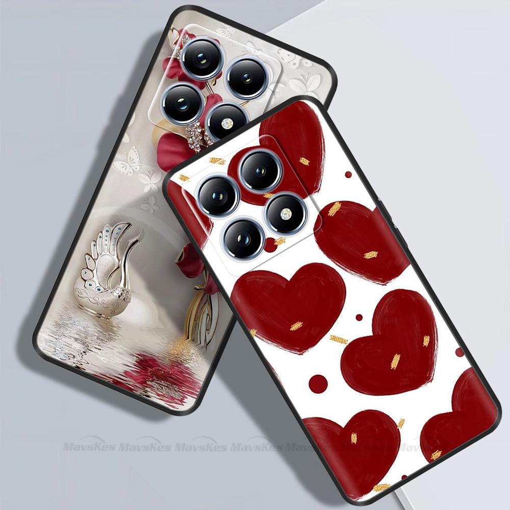 For Xiaomi Mi 14T Pro Case Soft Liquid Silicone Protection Back Cover for Xiaomi 14T Pro Mi14T 5G Cases Painted Cartoon Fundas