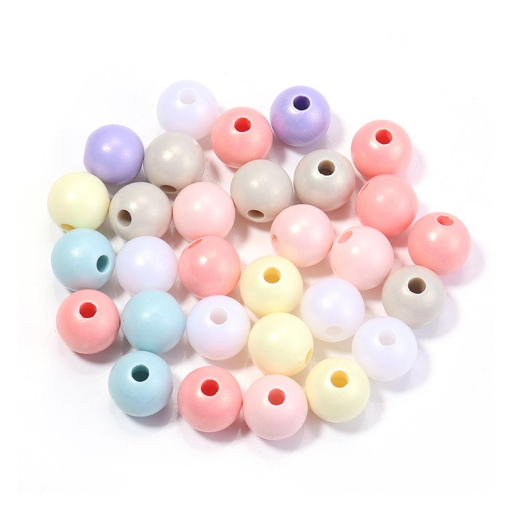 30-100pcs Macaroon Color Acrylic Beads Mixed Color Round Loose Spacer Beads For Jewelry Making DIY Bracelet Necklace Accessories