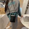 Trendy Vertical Mini Girl Small Square Bag Simple Cross-section Mobile Phone Bag Solid Color Pu Coin Wallet Small Bag Women