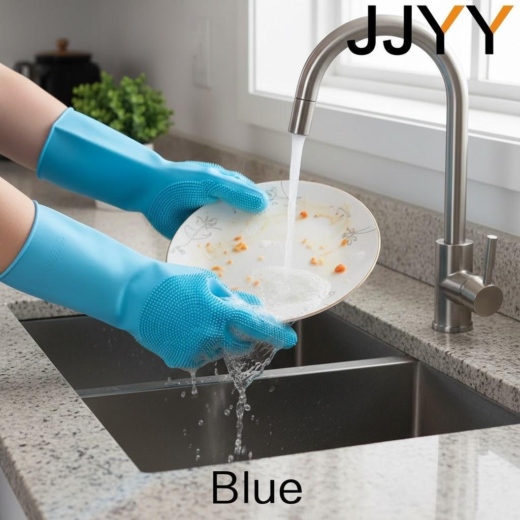 Silicone Cleaning Gloves Dishwashing Gloves Kitchen Household Washing Gloves Household Cleaning Gloves for Kitchen Dish Washing