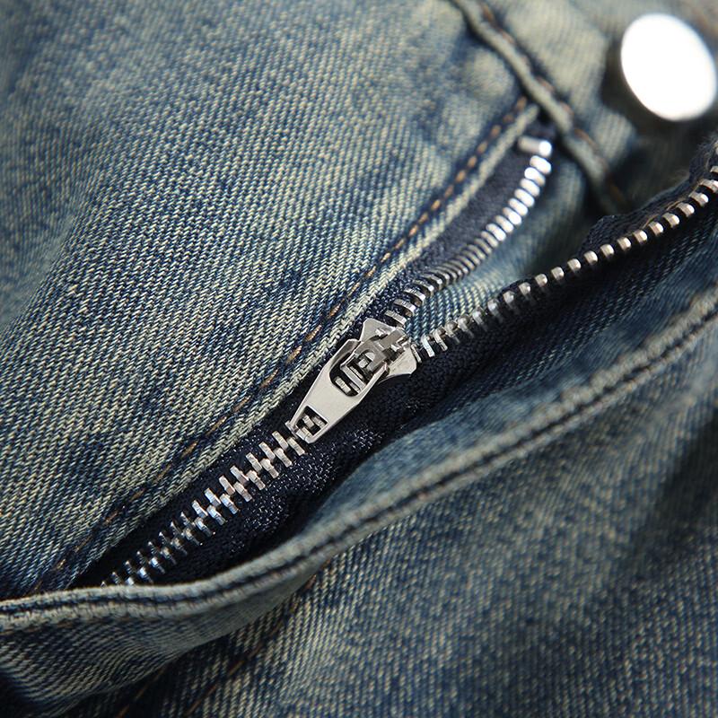 Chutang Men's American Retro Straight-Leg Jeans