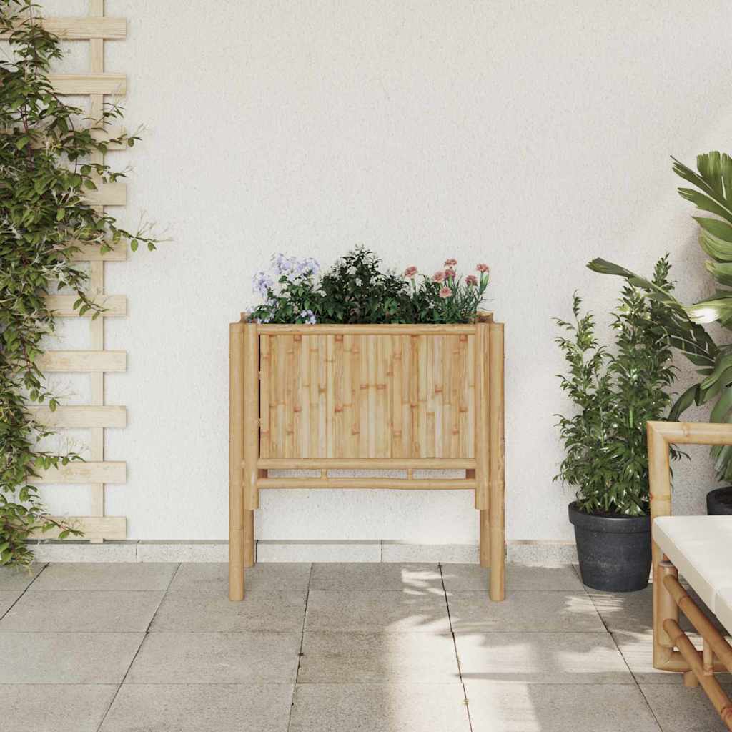 Raised Planter Brown 70 X 35 X 70 Cm Bamboo