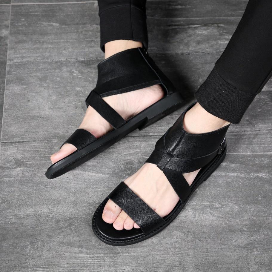 Men's Summer Roman Cowhide Sandals - Trendy Lightweight Beach Shoes