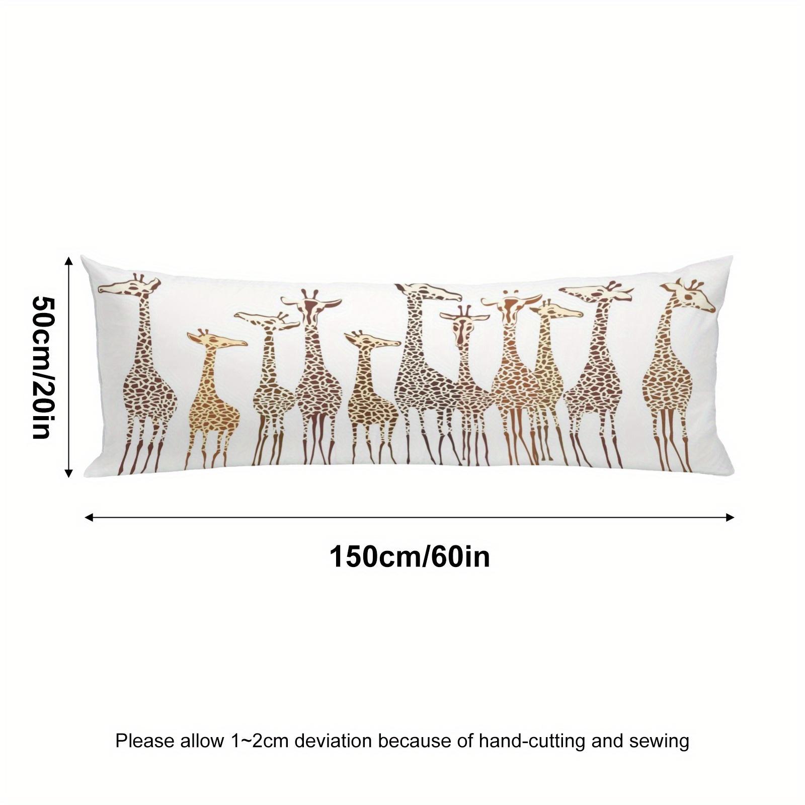

Наволочка для подушки-обнимашки в стиле ретро с рисунком жирафа, длинная наволочка - тема парка африканской дикой природы, прочная и легко чистится - на молнии 20 x60 20*60in/50*150cm