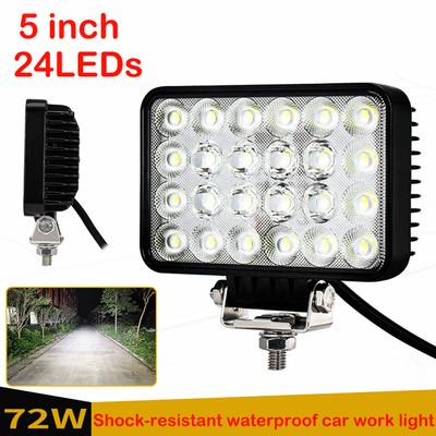 72W Auto LED Arbeitsscheinwerfer Modifiziertes Licht Offroad LED Spotlight für Traktor Lader LKW Fahrlicht Nebelscheinwerfer 12V 24V Arbeitsfahrlicht