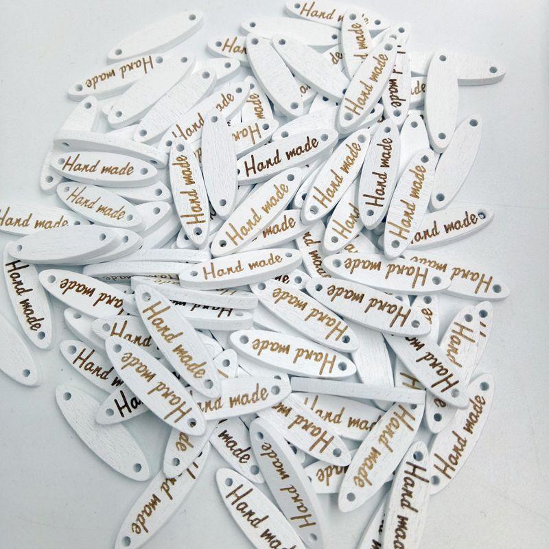 100 Pieces White Handmade Label Shaped Tags for