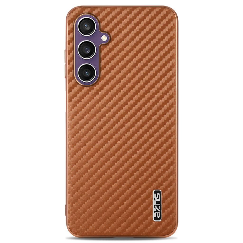 AZNS For Samsung Galaxy A05s 4G/M14 4G Case Electroplating Carbon Fiber Texture PU + TPU Phone Cover