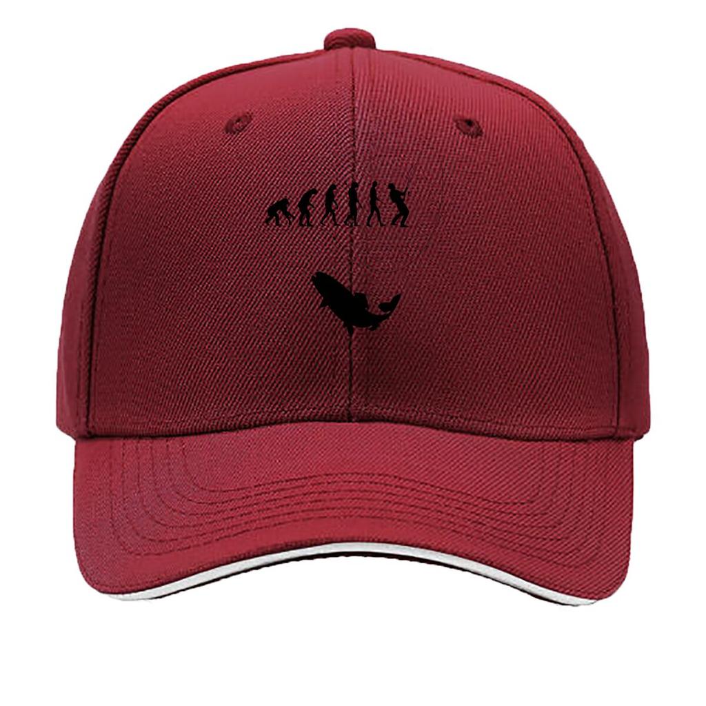 Fishing Evolution Silhouette Angler Fish Graphic Sandwich Baseball Cap Sun Cap Outdoor Workouts Hat