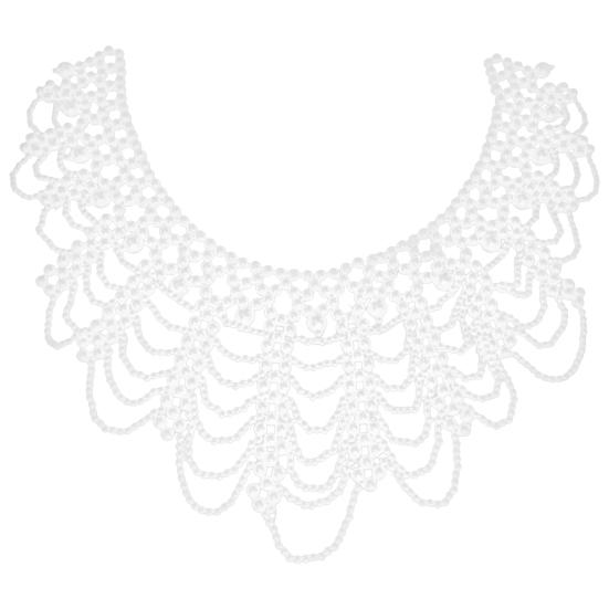 

Lady False Collar Beaded Lightweight Portable Exquisite Durable Solid Color High-end Imitation Pearl Hollow Out False Collar Wedding Jewelry белый