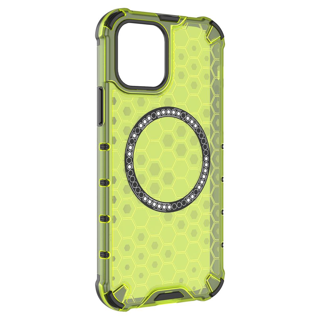 Für iPhone 12/12 Pro Magnetische Hülle Wabenförmig Sturzsicher TPU+PC Handyhülle
