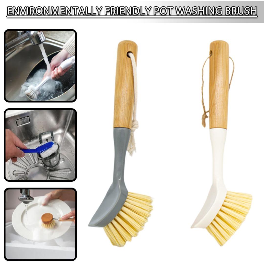 

Щетка для мытья посуды PDTO с бамбуковой ручкой, щетка для чистки кастрюль, кухонной раковины