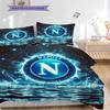 SSC Napoli Muster Bettwäsche Steppdecke Set Bettbezug Kissenbezug Heimdekoration Geburtstagsgeschenk (1 Bettbezug + 2 Kissenbezüge, ohne Füllung)