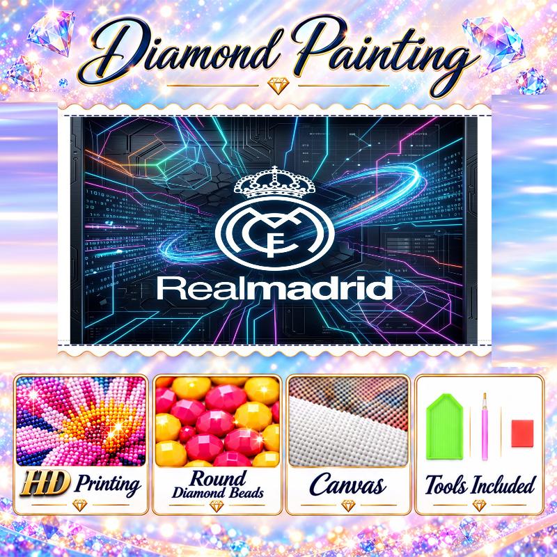 Real Madrid Diamond Painting Kit 5D Full Drill DIY Diamond Mosaic Wall Art Home Decor
