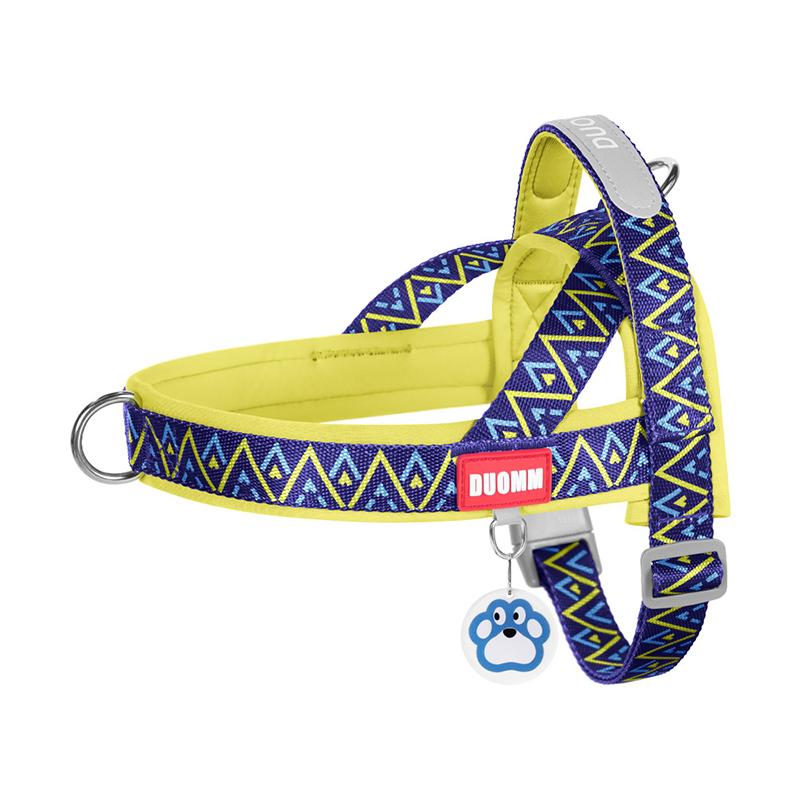 No Pull Step in Dog Harness with Soft Padded Adjustable Reflective Quick Fit Fashion Printed Pet Harness Arnés Perro Mediano (Blue,S) синий