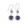 Natural Iolite Gemstone 925 Sterling Silver Jewelry Handmade Hook Earrings 1.80" EE-13-2