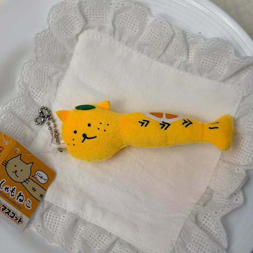 

Cat Plush Keychain With Pp Cotton Filling For Girls And Collectors Orange