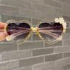 Fashion Heart-Shape Sunglasses for Girls Boys Cute Cartoon Flower Sun Glasses Outdoor Sun Protection Children Lovely Glasses