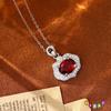 Guochao Ruyi Lock S925 Sterling Silver Necklace Women's Natural Crystal Stone Safety Lock Pendant Ping An Xiangyun Clavicle Chain Women's Gift