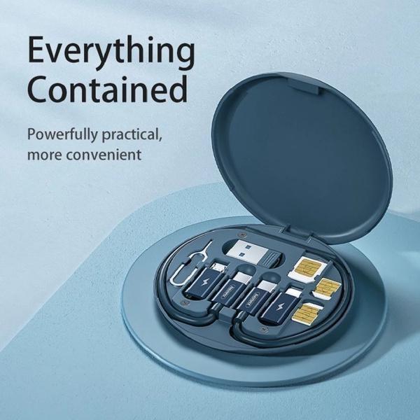 1PACK Multifunctional 60W USB Data Cable Fast Charge Line Storage Box Mini Digital Electronic Gadgets Organizer Card Removal Pin Set