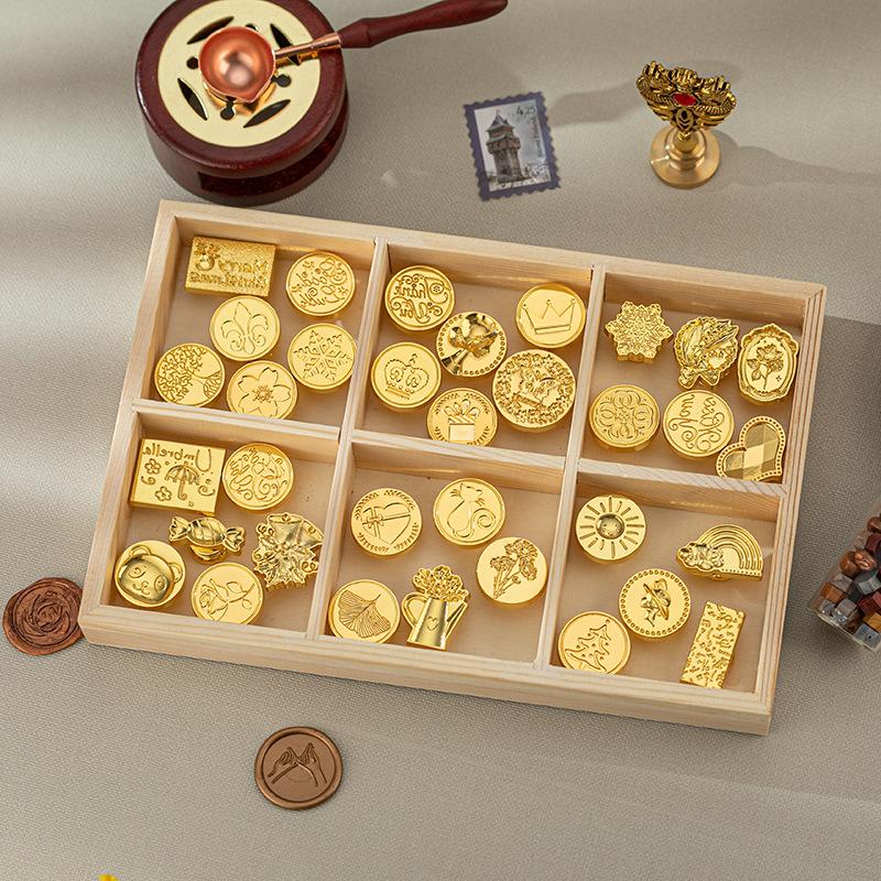 Wax Seal Stamps Vintage Retro Candy Sealing Stamp Head Xmas Animal Decorative Crown Gift Wrapping Invitations Cards Envelopes