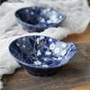 Blue Ceramic Plate Cherry Blossoms Seasoning Dish Dipping Bowl Snack Dish Snack Tray Dessert Plate Taste Dishes Decorative Bowls