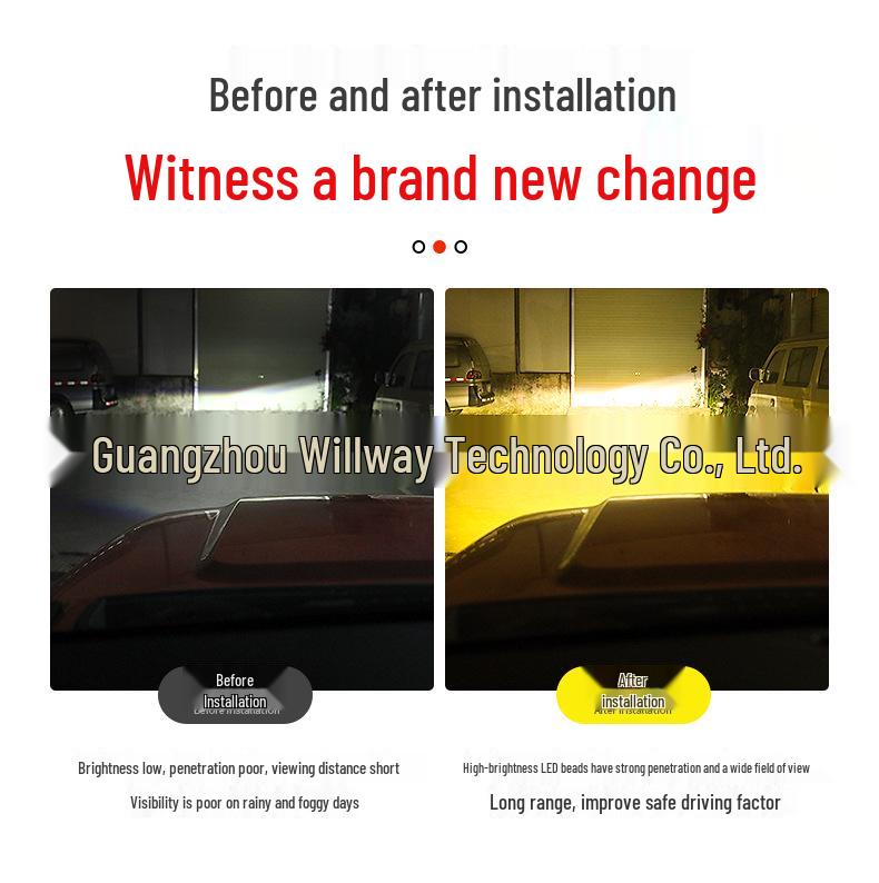 Tank 300 Double Lens Yellow LED Fog Light, High/Low Beam, High Brightness, Golden Eye.