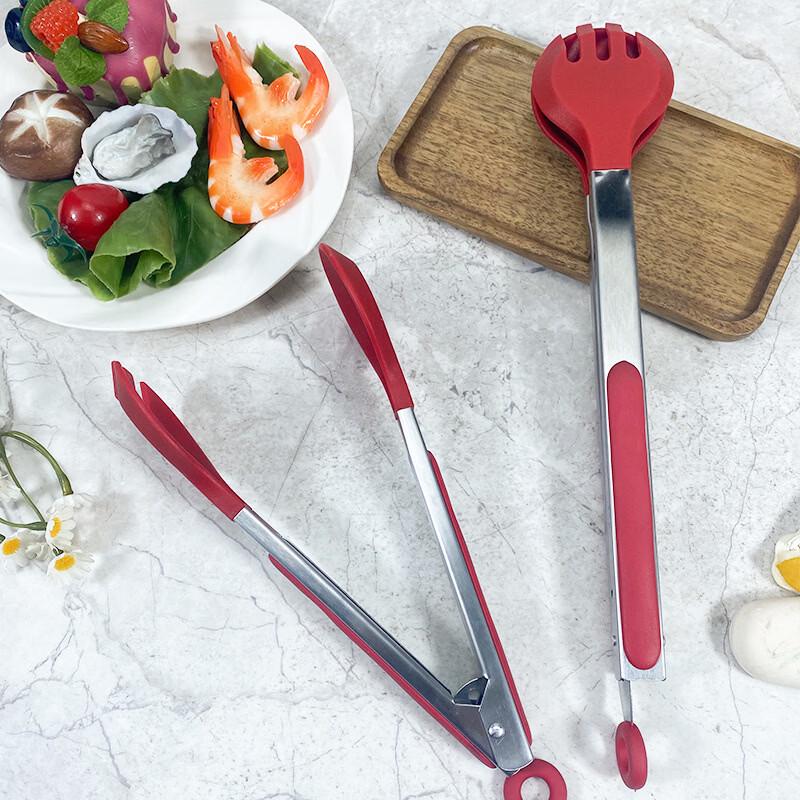 abdo Silicone & Stainless Steel Food Tongs