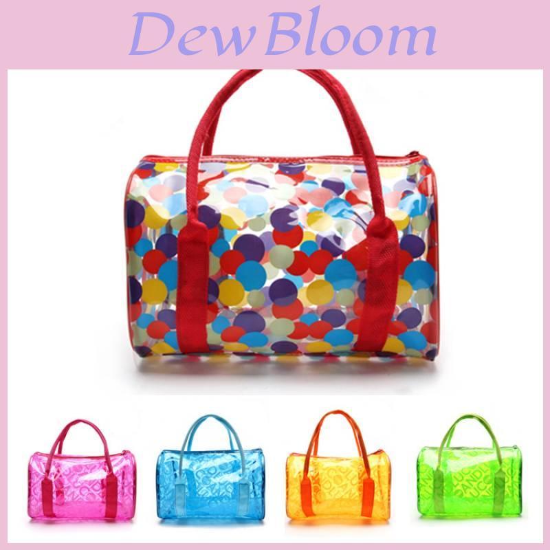 Stylish Waterproof Outdoor Swimming Bag Trendy Fitness Toiletry Bag Perfect Jelly Beach Storage