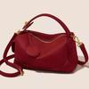 Retro Red Pillow Bag for Women Temperament Bridal Wedding Handbags French Texture Soft PU Single Shoulder Crossbody Bags