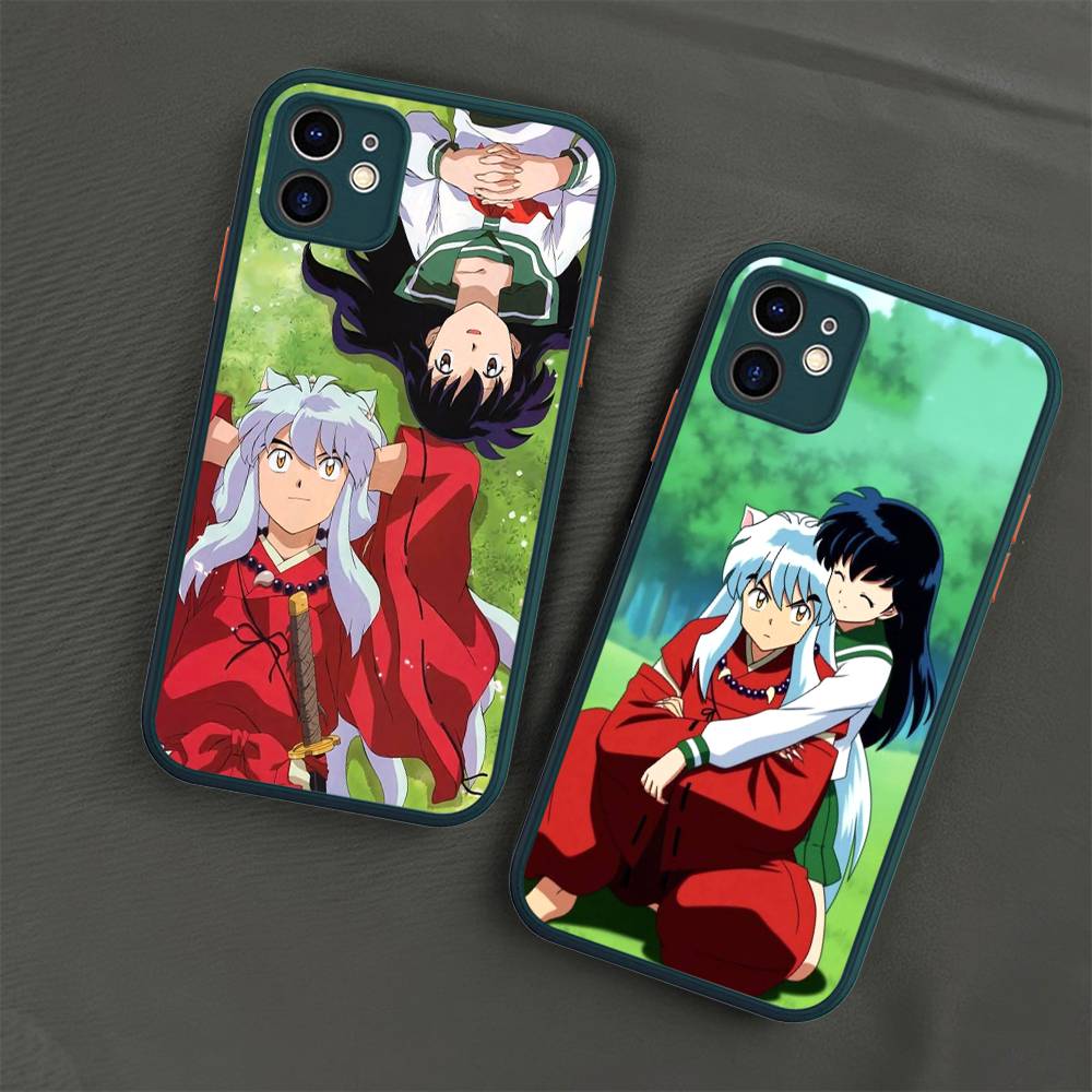 Amine I-Inuyasha Matte Transparent Phone Cover For iPhone Case 16 15 14 13 12 11 Pro Max X XS Max Plus