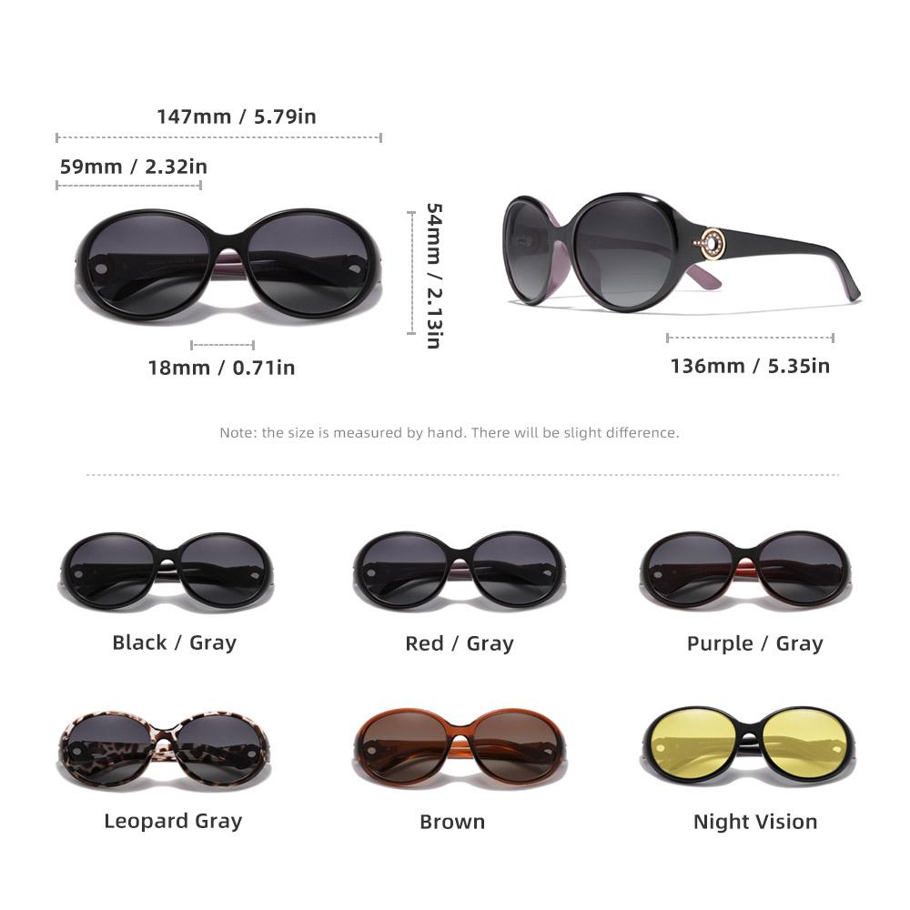 RBsunny 2024 Trend Round Frame Polarized Sunglasses For Women Big Frame TR90 Eyewear UV400 For Holiday Accessories