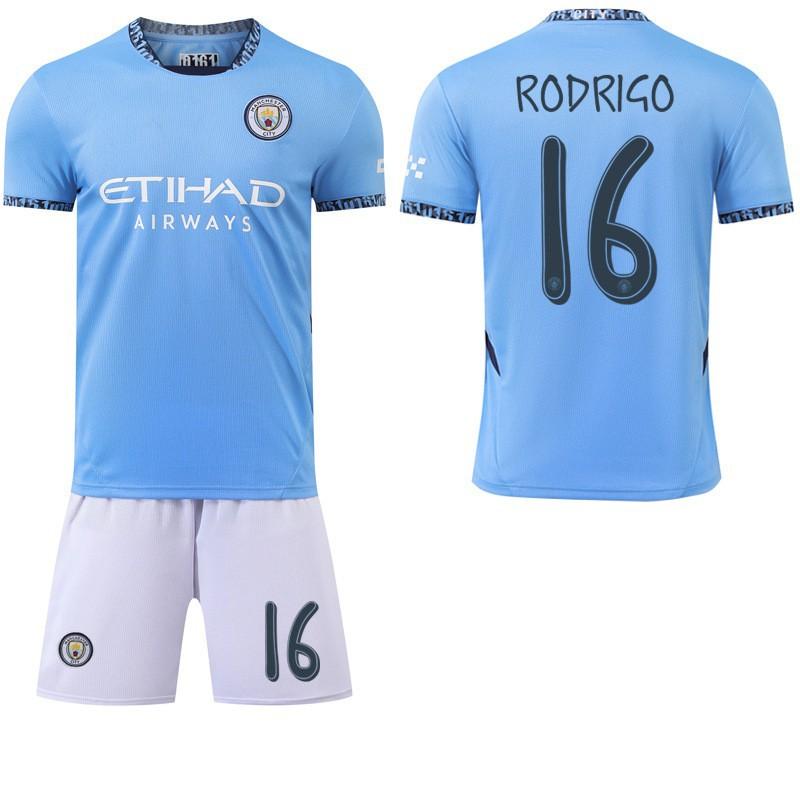 2425 Manchester City's Home Jersey Football Uniform Champions League Font No. 9 Harland 17 De Braunet New