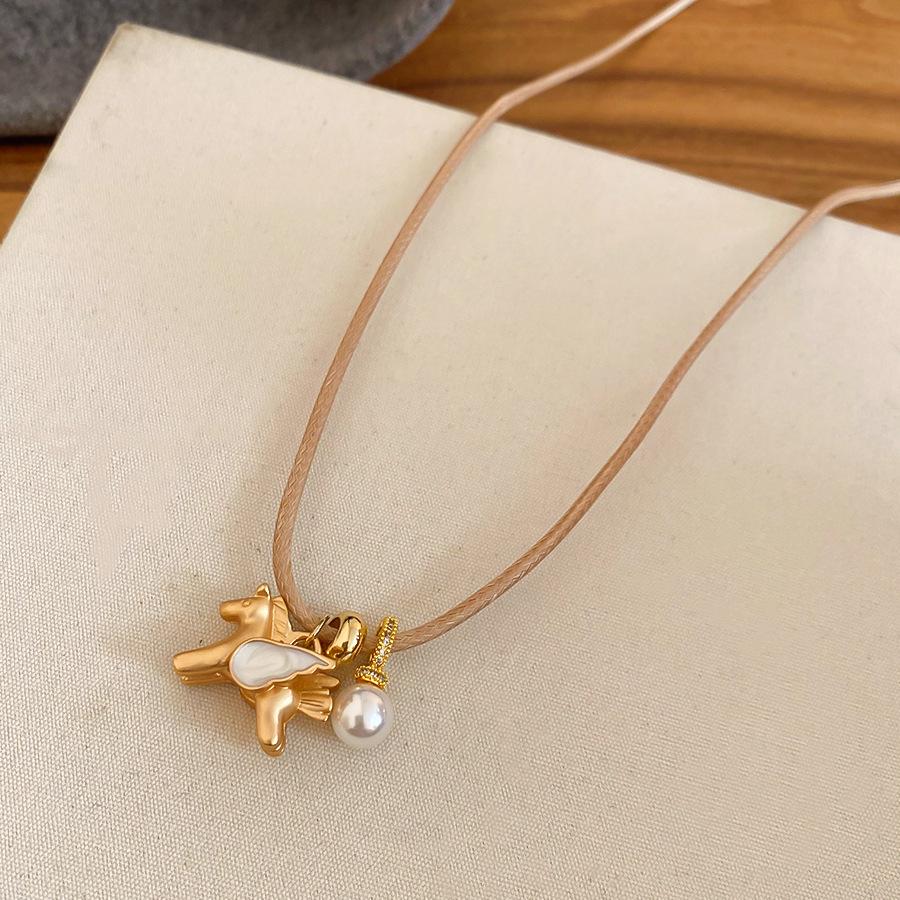 Подвеска-капля с фианитом и искусственным жемчугом, цепочка для свитера, ожерелье для женщин