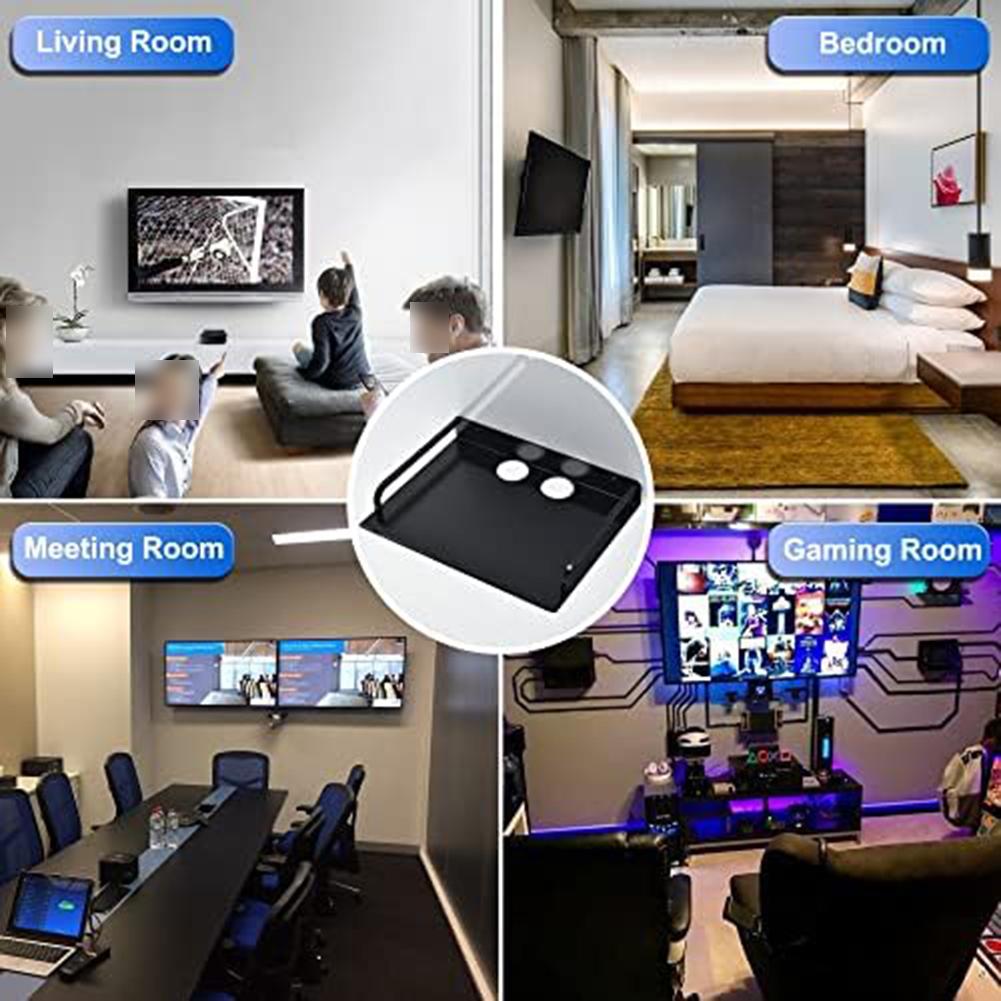

1pcs Wall Mount Projector Stand Router Bracket Space Aluminum Drilling/no-drilling For TV Box/Media Box/Game Console Etc 1