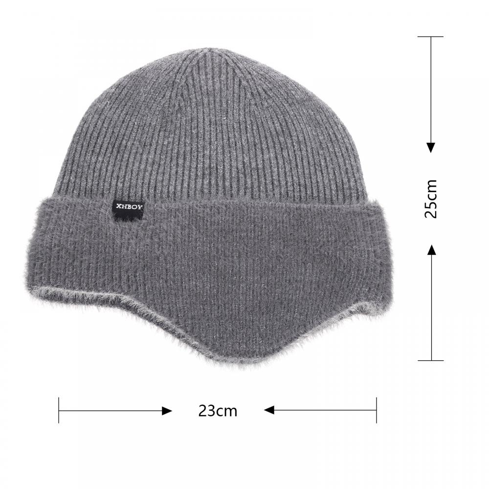 Knitted Wool Hat Winter Thick Pullover Sleeve Cap Men's Outdoor Hat Ski Cap Skullies Beanies