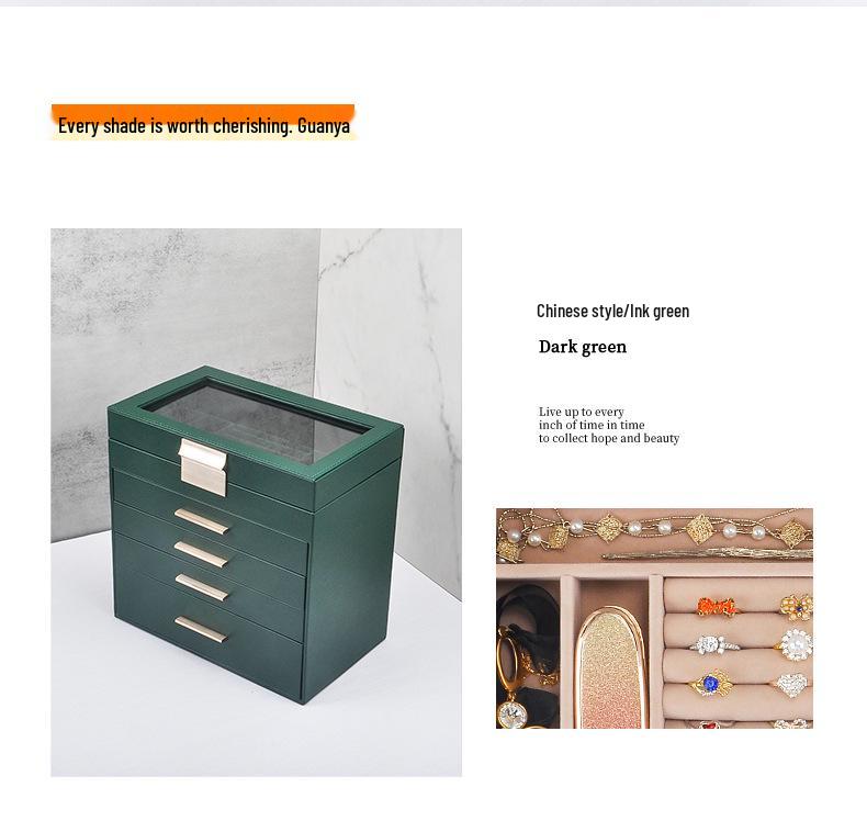 Boîte à Bijoux Deluxe Multi-Couches pour Boucles d'Oreilles, Bagues, Colliers & Bracelets - Cadeau d'Anniversaire Parfait