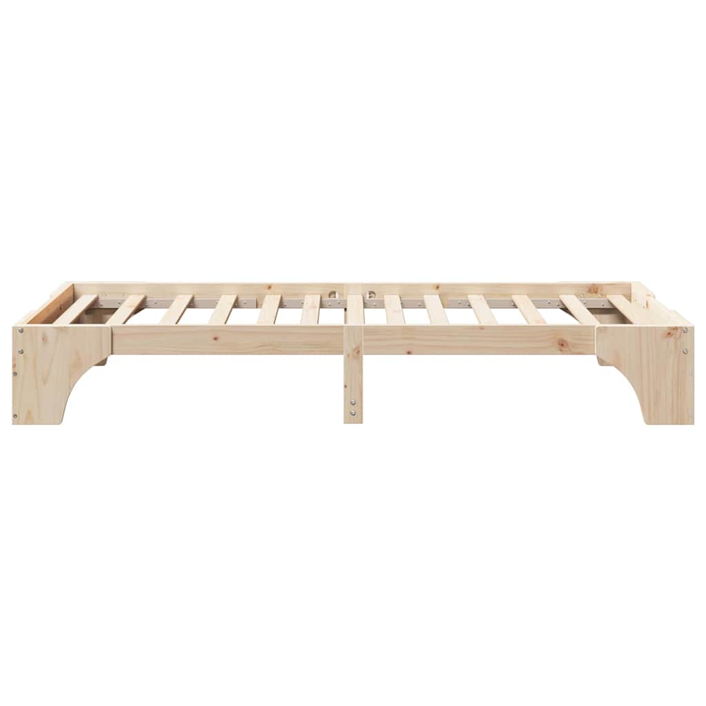 Natural Bed Frame 75 x 190 cm Solid Pine Wood