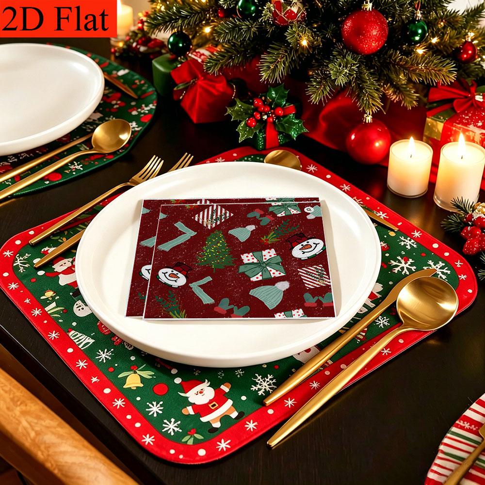 20pcs Disposable Napkins with Snowflake Pattern Print for Wedding,Parties,and Daily Use for Thanksgiving Fall Christmas Table Decoration