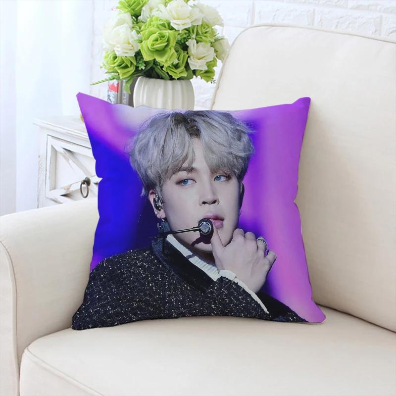 Custom Pillowcase P-Park Jimins Double-sided Printed Sofa Cushion Cover Office Chair Waist Cushion Headboard Cushion 40x40cm