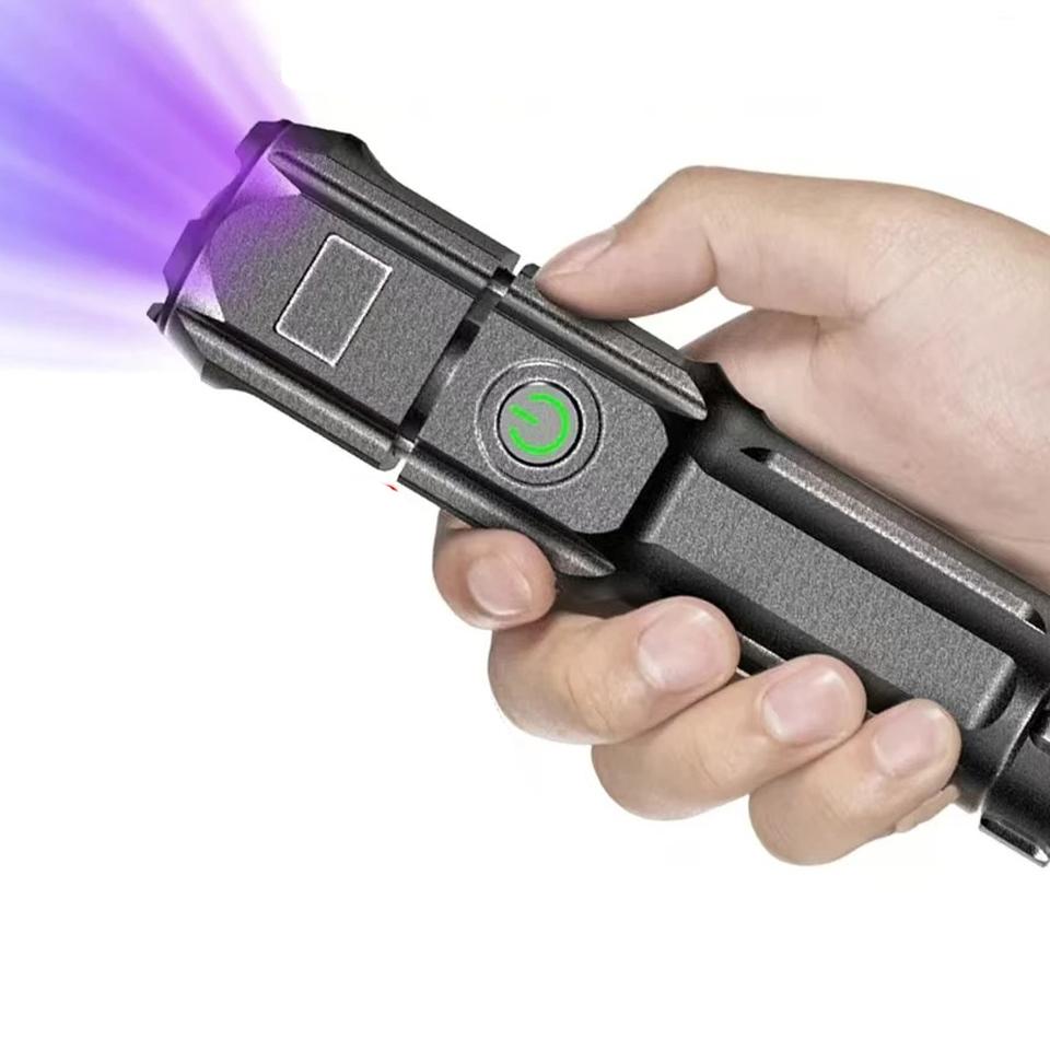 Mini Purple light Very Strong Led Portable Flashlight High Power Rechargeable 3 Modes Camping Pet Stacks Fluorescent Detection