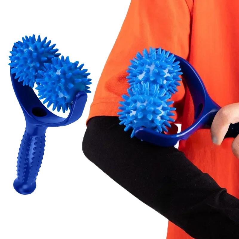 2 Roller In 1 - Handheld Trigger Point Acupuncture Reflexology Spiky Massage Balls Massager Roller Full Body Soreness Relief